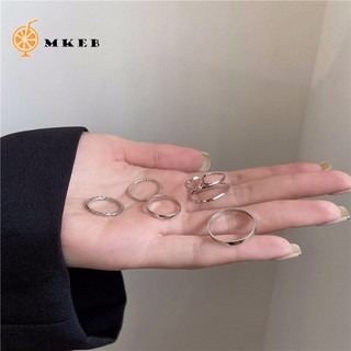 MKEB 5 nhẫn đeo đốt ngón tay bằng hợp kim nhiều màu thời trang có thể điều chỉnh