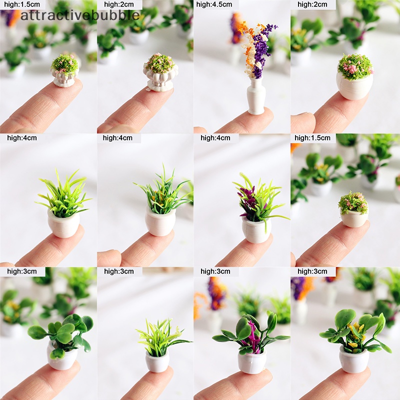 Chậu Cây Mini 12 Kiểu Tỉ Lệ 1: 12 Dùng Trang Trí Nhà Búp Bê