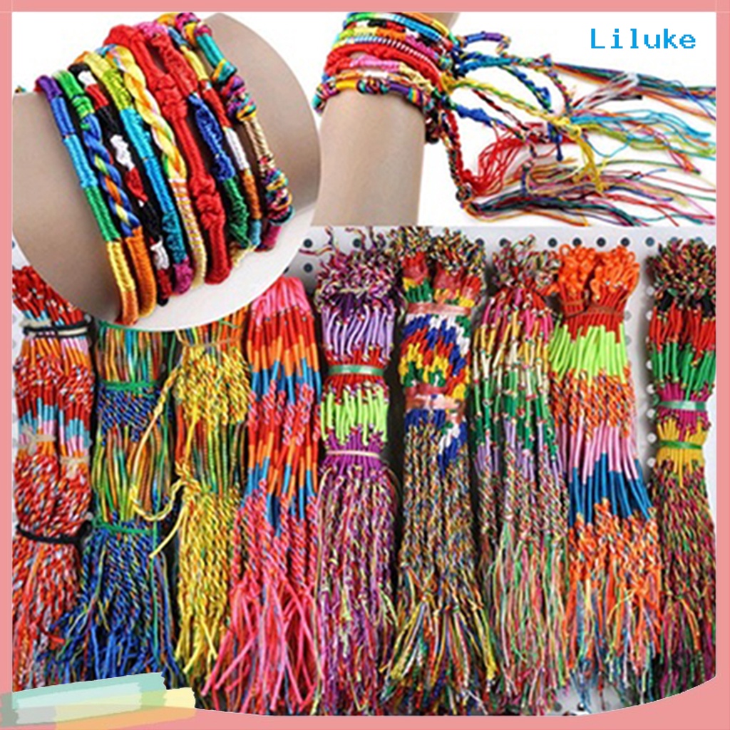 Set 20 Vòng Tay Dây Bện LK-20 Nhiều Màu Thời Trang Cho Nữ