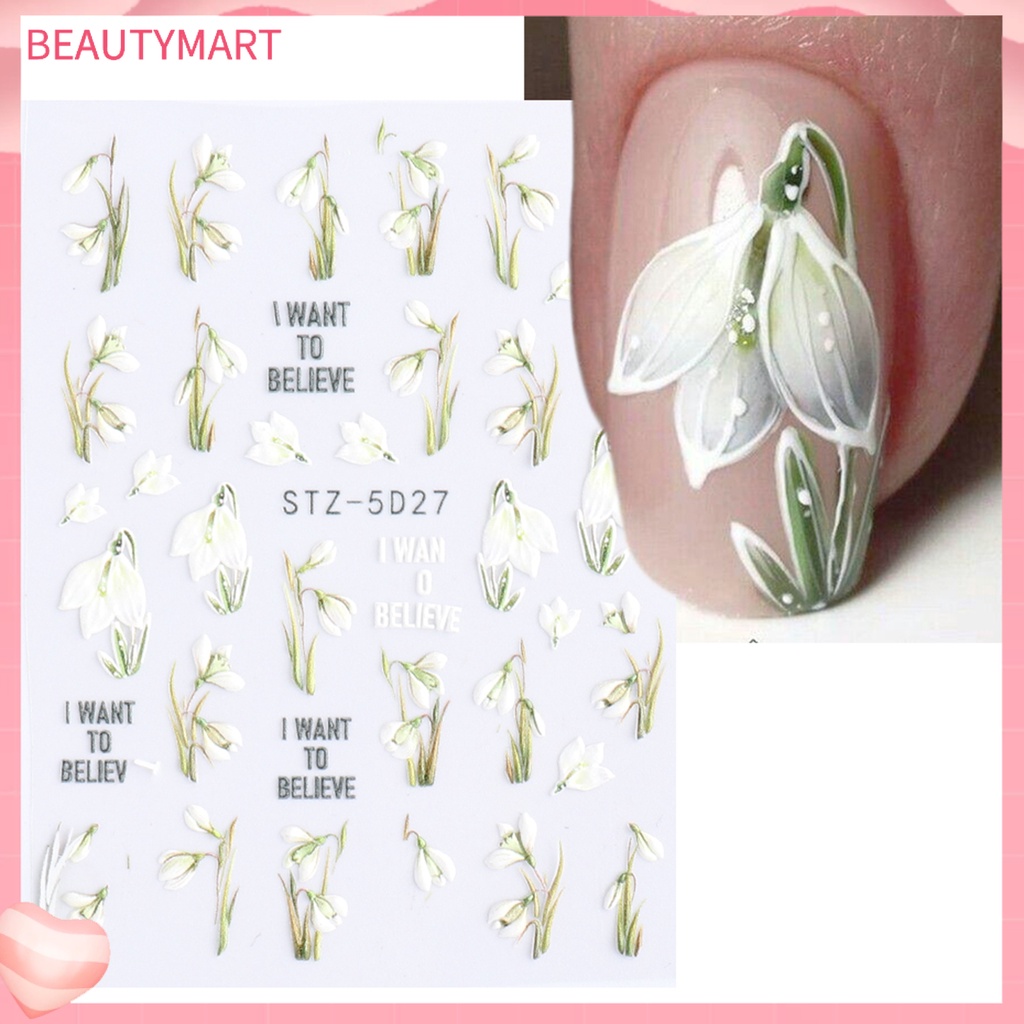 Miếng Dán Trang Trí Móng Tay Tạo Hiệu Ứng 5D Hình Hoa Tulip