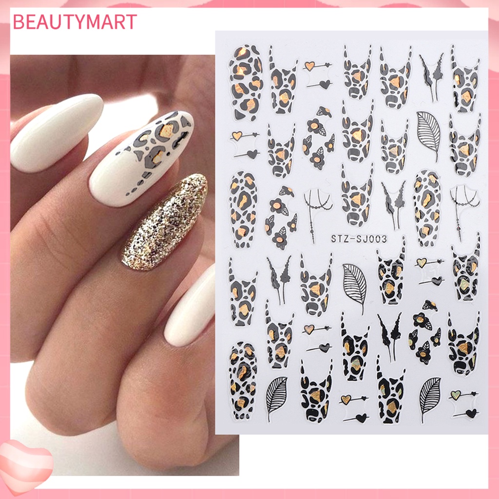 Bộ 2 Miếng Dán Trang Trí Móng Tay Hai Tông Màu Hình Hoa Hồng DIY