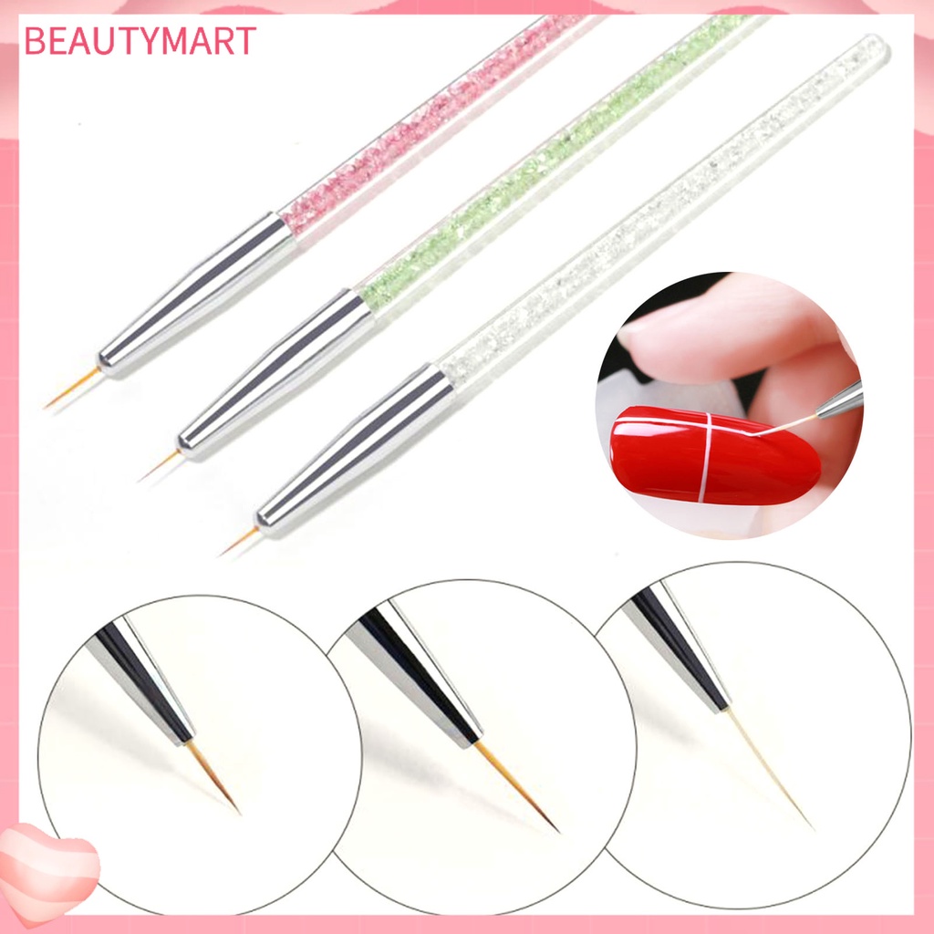 Set 3 Bút Vẽ Móng Nghệ Thuật Bằng Nhựa Siêu Nhẹ Đa Năng Màu Sắc Sống Động