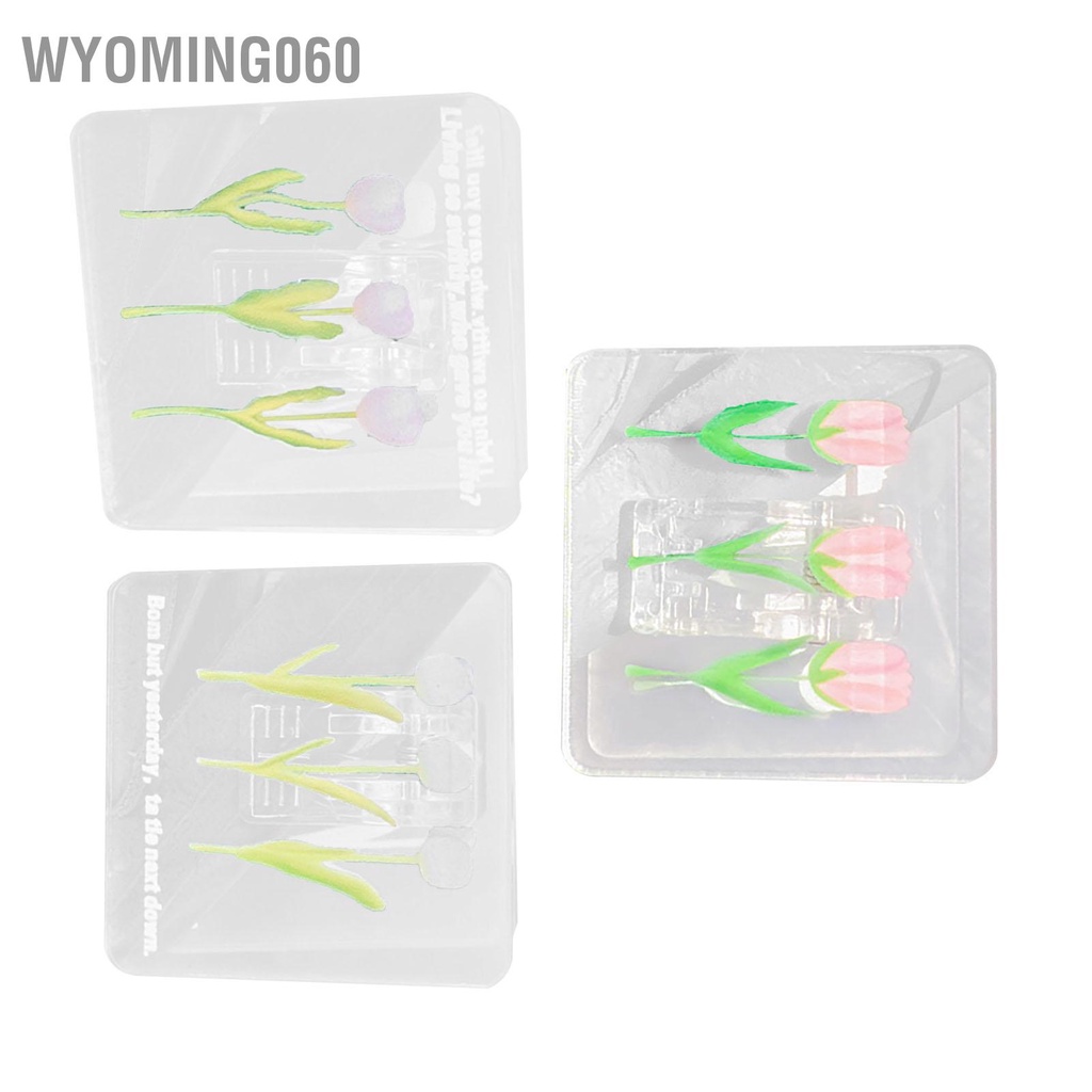 Wyoming060 Kẹp ảnh hai mặt Acrylic Mô hình hoa tulip giấy trong suốt đa chức năng cho tổ