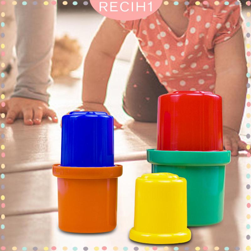 Cốc Xếp Chồng Lên Nhau Màu Cầu Vồng Giáo Dục Sớm Cho Bé