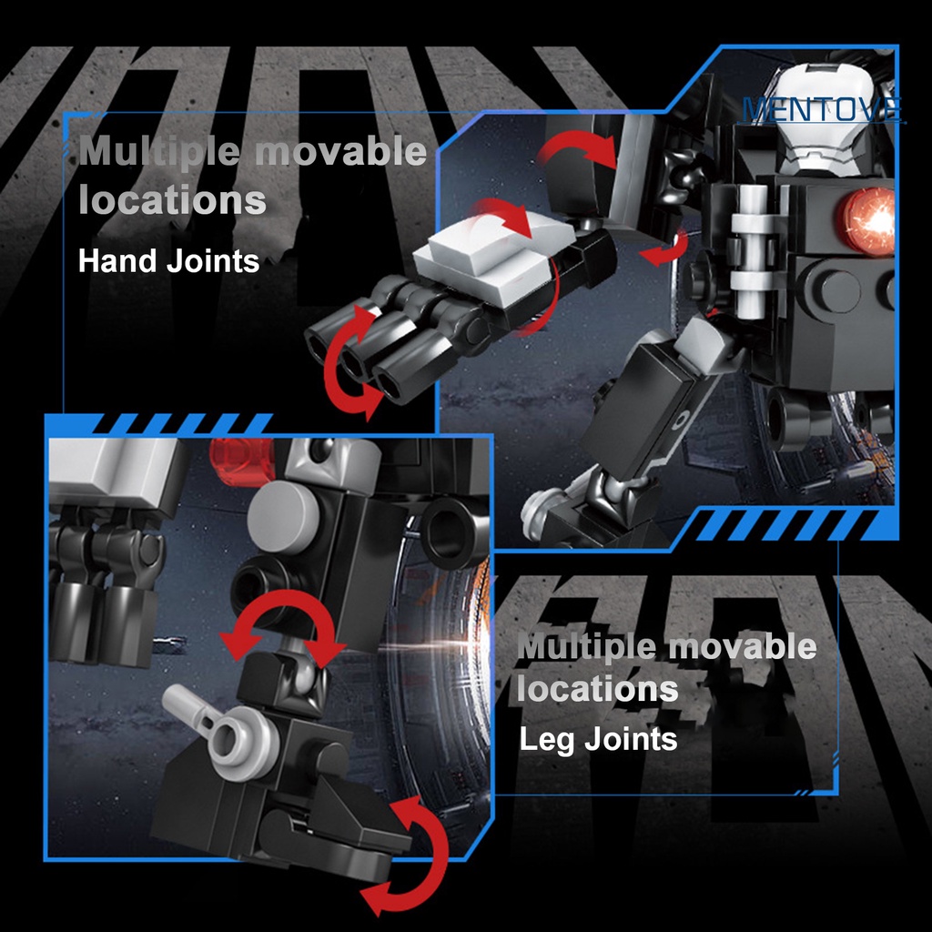 [MT] Đồ Chơi Lắp Ráp Đồ trang trí Chiến Binh Mecha Bằng Nhựa Màu Đen Có Khớp Cử Động Được DIY Làm Quà Tặng Cho Bé
