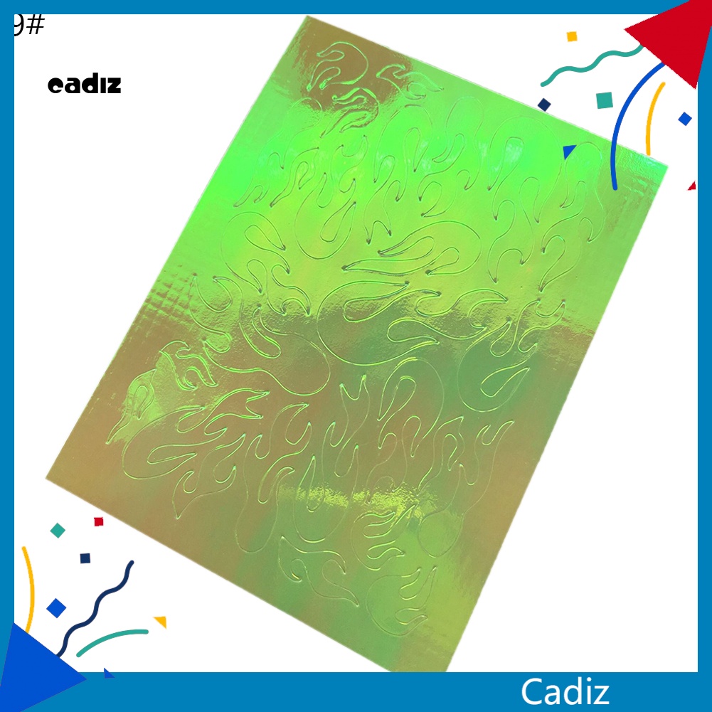 Set 1 / 16 Miếng Dán Trang Trí Móng Tay Hình Ngọn Lửa DIY