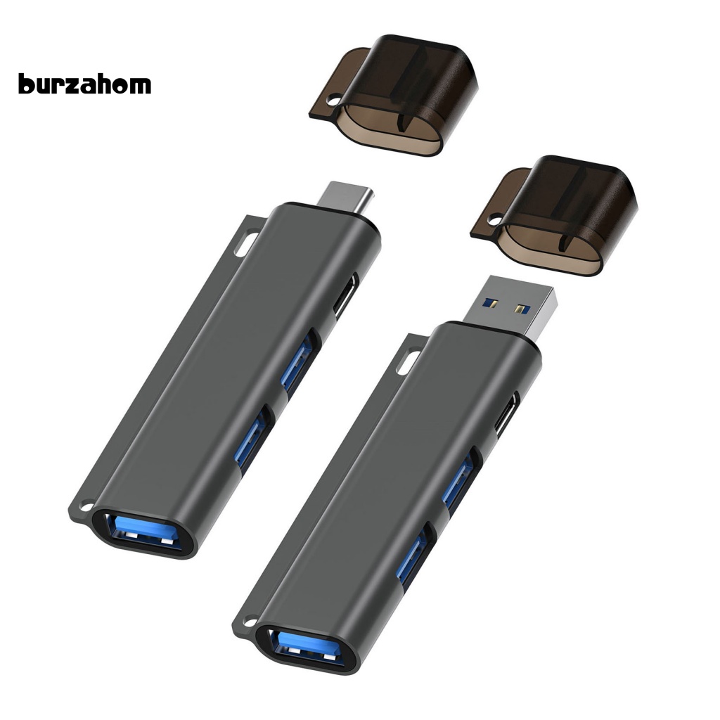 Đế Sạc 4 Trong 1 3 Cổng USB 1 Type-C OTG Tốc Độ Cao Bằng Hợp Kim Nhôm Cho Máy Tính