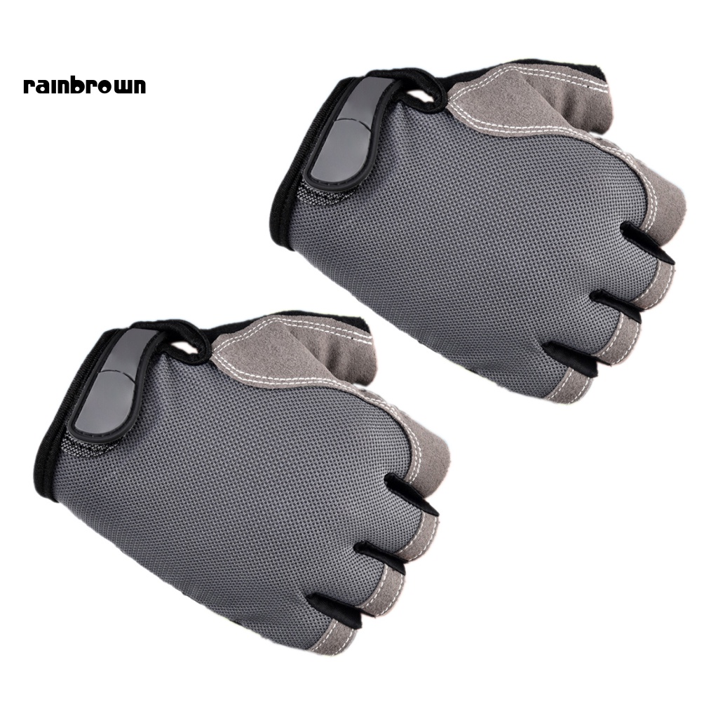 Găng Tay Nửa Ngón Chống Trượt Thoáng Khí Dùng Đạp Xe Ngoài Trời Unisex