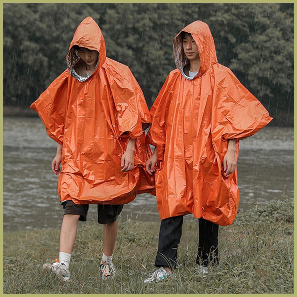 Người lớn Áo mưa Poncho Áo mưa Poncho Mưa Cape Áo mưa Màng nhôm PE không thấm nước Áo mưa có túi áo mưa di động ngoài trời phản quang dày