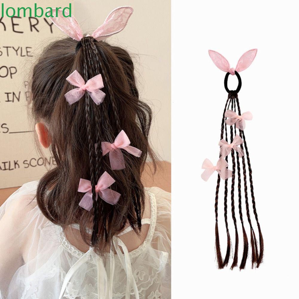 Lombard Giá Đỡ Tóc Giả Bện Bằng Cao Su Vô Hình Tai Thỏ Nhiều Màu Trang Trí Tóc Đuôi Ngựa Công Chúa Cho Bé Gái