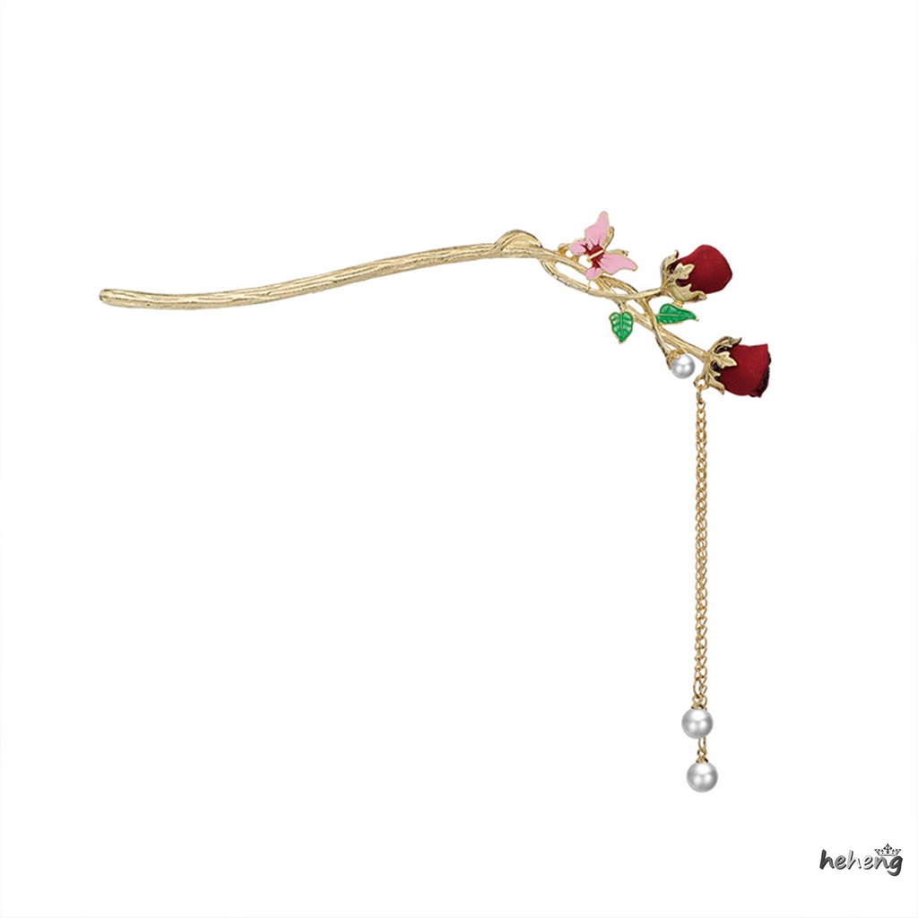 Trâm Cài Tóc Mạ Vàng Hình Bướm Đính Đá Pha Lê