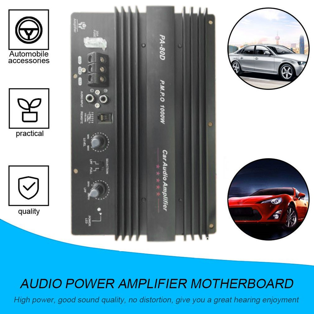 12V 1000W Amplifier Board Mono Car Audio Power Powerful Bass Subwoofers Amp For Modification Pa-80D [Q/15]