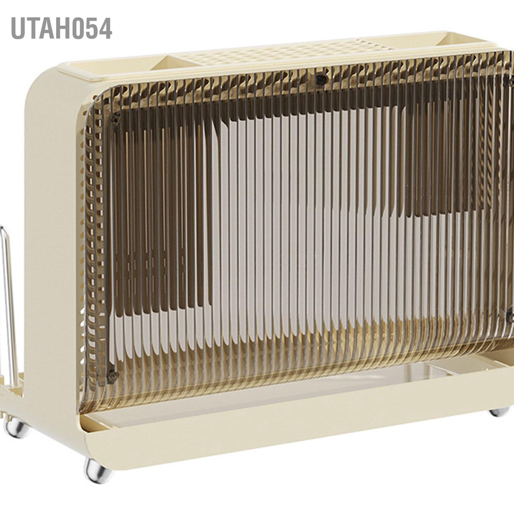 Utah054 Thớt Dao Người Tổ Chức Đa Năng Khối Giá Đỡ Có Khay Thoát Nước Cho Mặt Bàn Bếp Trắng