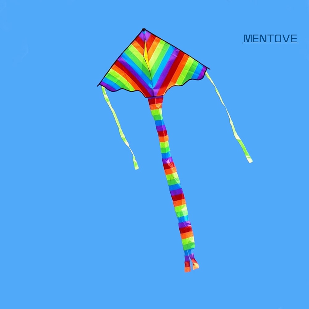 Diều Tam Giác Đuôi Dài 50m Màu Cầu Vồng Cho Bé