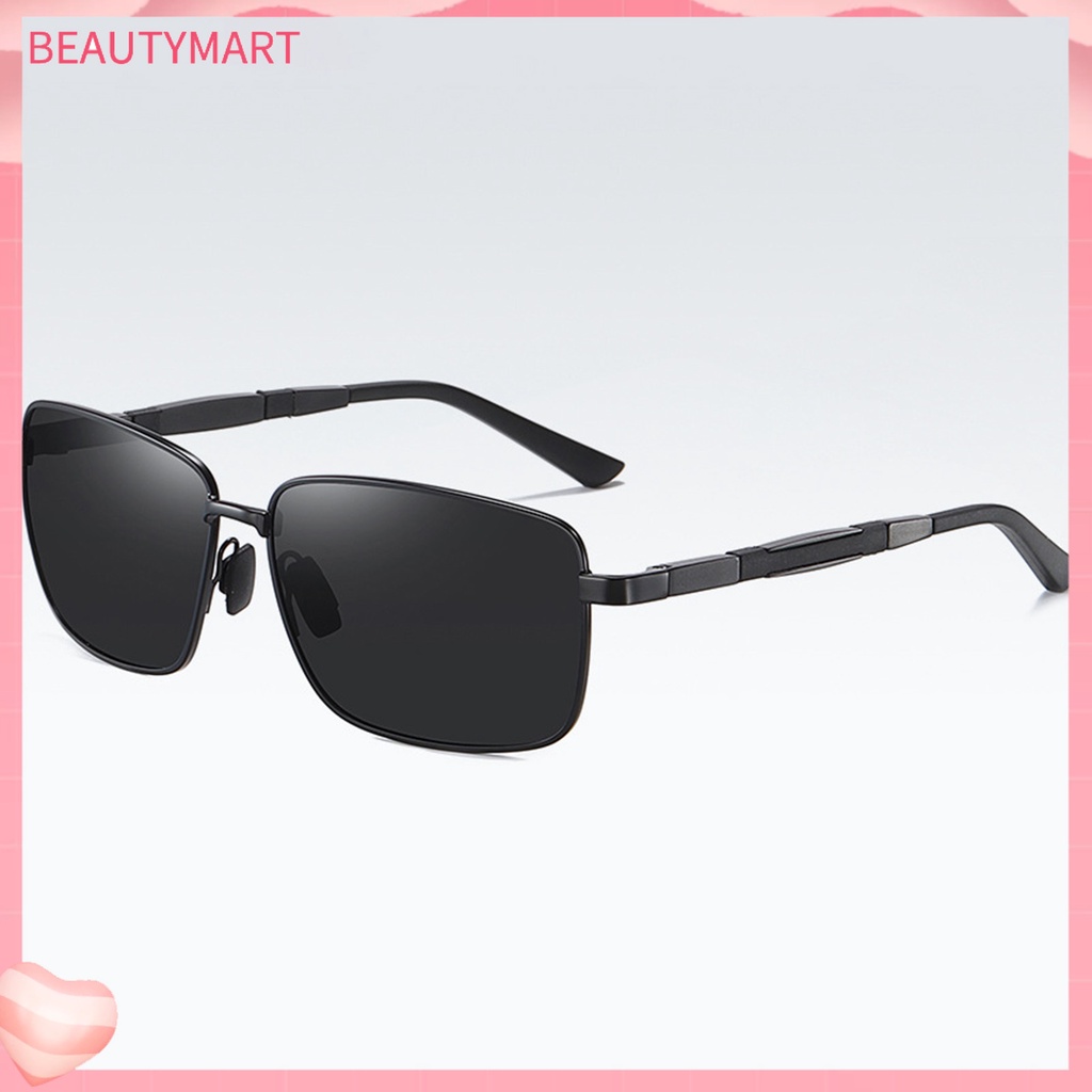 Kính Chống Tia UV Phân Cực Gọng Vuông Bằng Kim Loại Dành Cho Nam Lái Xe