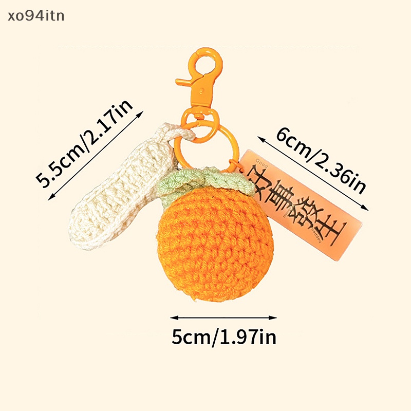 Tn Móc Khóa Xe Hơi / Túi Xách Đan Tay Hạnh Phúc Mặt Persimmon Thủ Công Cho Cặp Đôi n