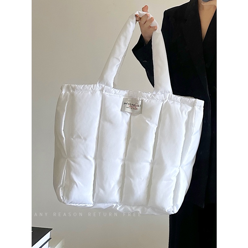 Túi Tote Đeo Vai Bằng Cotton Nhẹ Mềm Mại Hình Đám Mây Cỡ Lớn Thoải Mái Cho Nữ