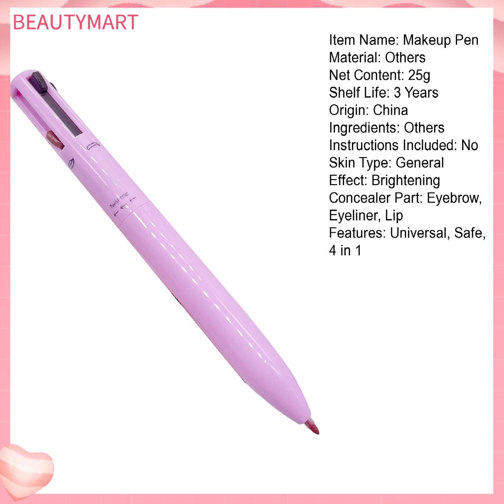Bút Kẻ Mắt / Môi / Lông Mày 4 Trong 1 Kết Cấu Nhẹ Nhàng Không Gây Kích Ứng