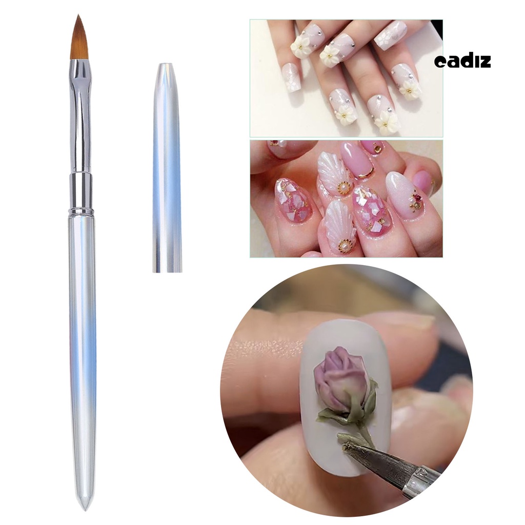 Cọ Trang Trí Móng Tay Cán Kim Loại Mềm Chống Trượt Thoải Mái Chuyên Nghiệp