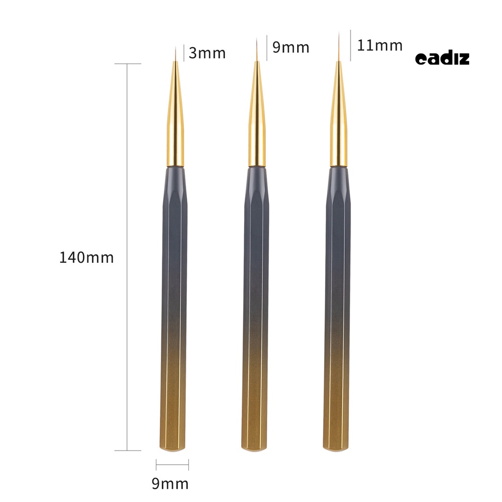 Set 3 Cọ Vẽ Móng Tay Nghệ Thuật Linh Hoạt Không Gây Khó Chịu Chuyên Dụng Cho Salon