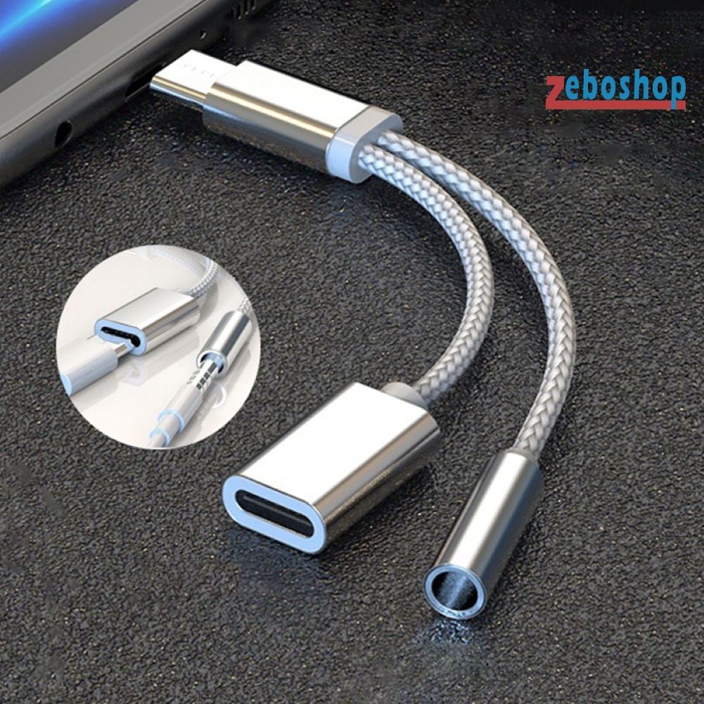 Dây Cáp Chuyển Đổi Âm Thanh Tai Nghe 2 Trong 1 Type c Sang 3.5mm