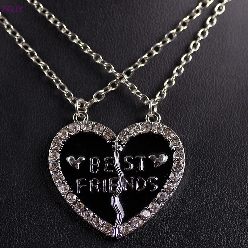 Zgjy Vòng cổ Hợp Kim Ghép Hình Trái Tim Ghép Nối Đính Kim Cương Sáng Tạo Cho Cặp Đôi Bạn Thân Mới