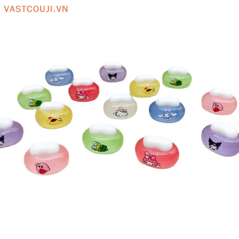 Bộ 2 Đồ trang trí Toilet Mini Bằng Nhựa Resin Phát Quang Dễ Thương Dùng Trang Trí