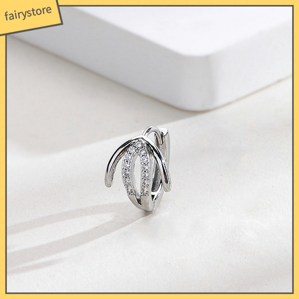 1 Bông Tai Hình Móng Vuốt Đính Đá Zircon Đơn Giản Thời Trang Dành Cho Nữ