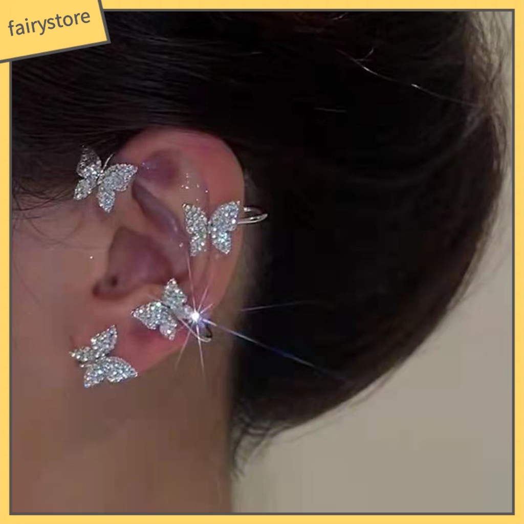 1 Đôi Bông Tai Hình Bướm Đính Đá Thời Trang
