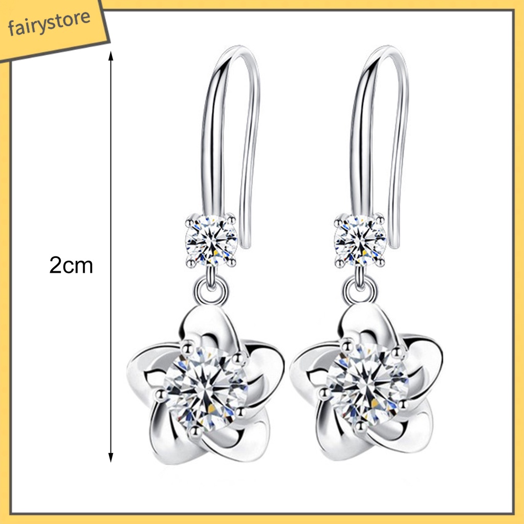 1 Đôi Bông Tai Hình Hoa Đính Đá Lấp Lánh Dành Cho Nữ