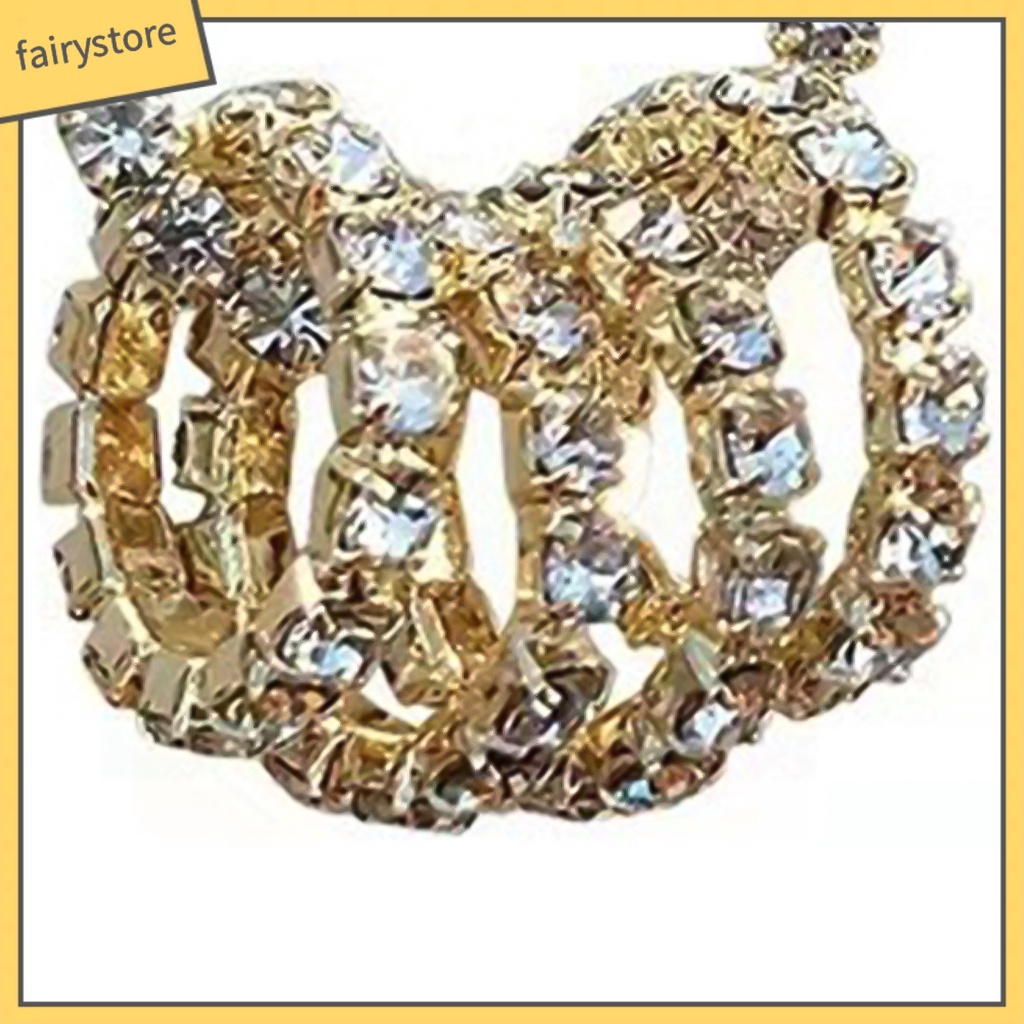 1 Đôi Bông Tai Tròn Đính Đá Lấp Lánh Dành Cho Nữ