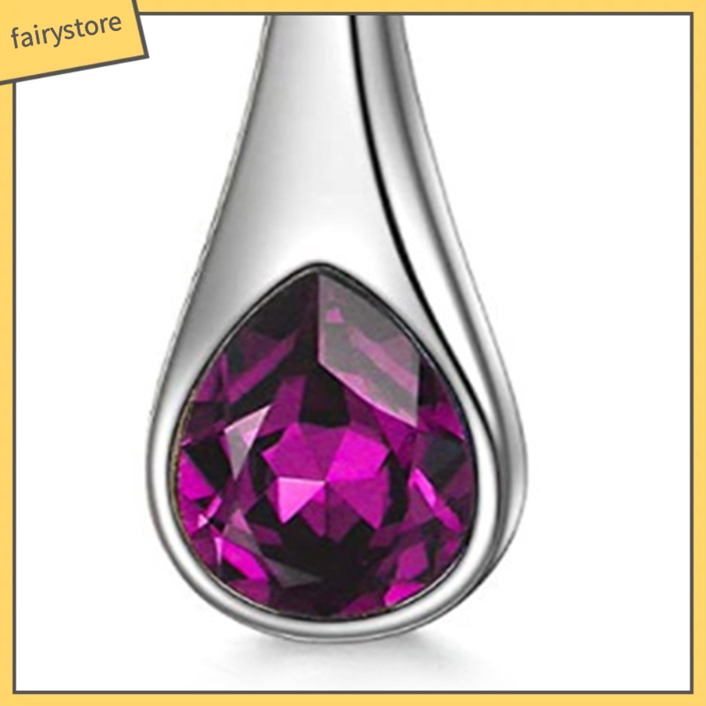 1 Đôi Bông Tai Hình Giọt Nước Đính Đá Thời Trang