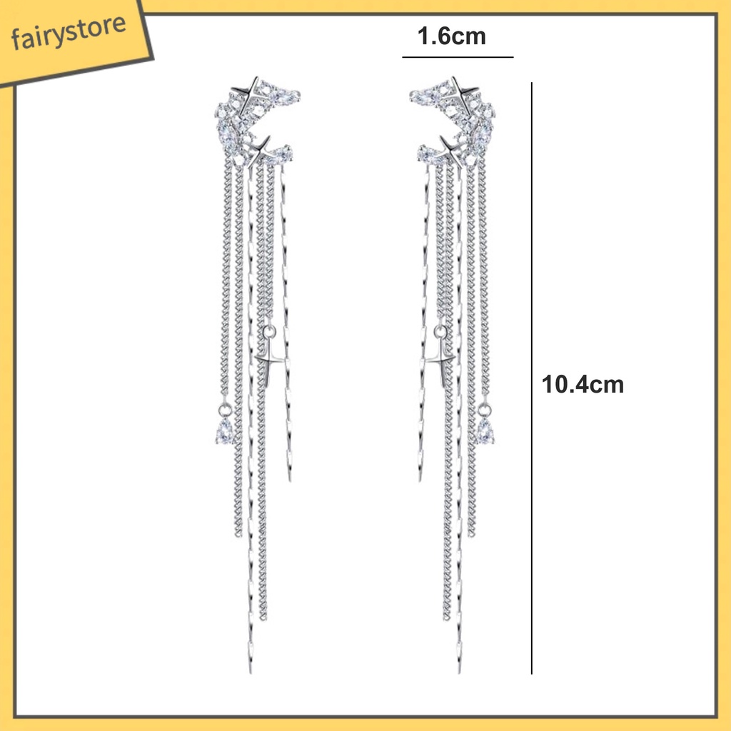 1 Cặp Khuyên Tai Dáng Dài Hình Học Đính Đá Zircon Sang Trọng Cho Nữ
