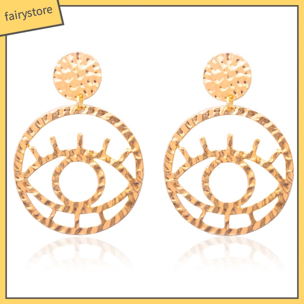 Bông Tai Hình Đôi Mắt Thiết Kế Đục Lỗ Thời Trang Cho Nữ