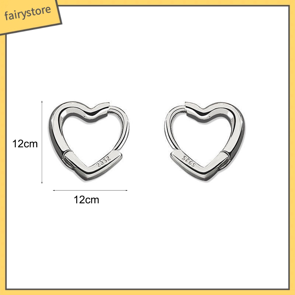 [FRO] Bông Tai Xỏ Lỗ Nhỏ Đơn Giản Màu Bạc Trang Trí Hình Trái Tim Trang Trí Tiệc Tùng