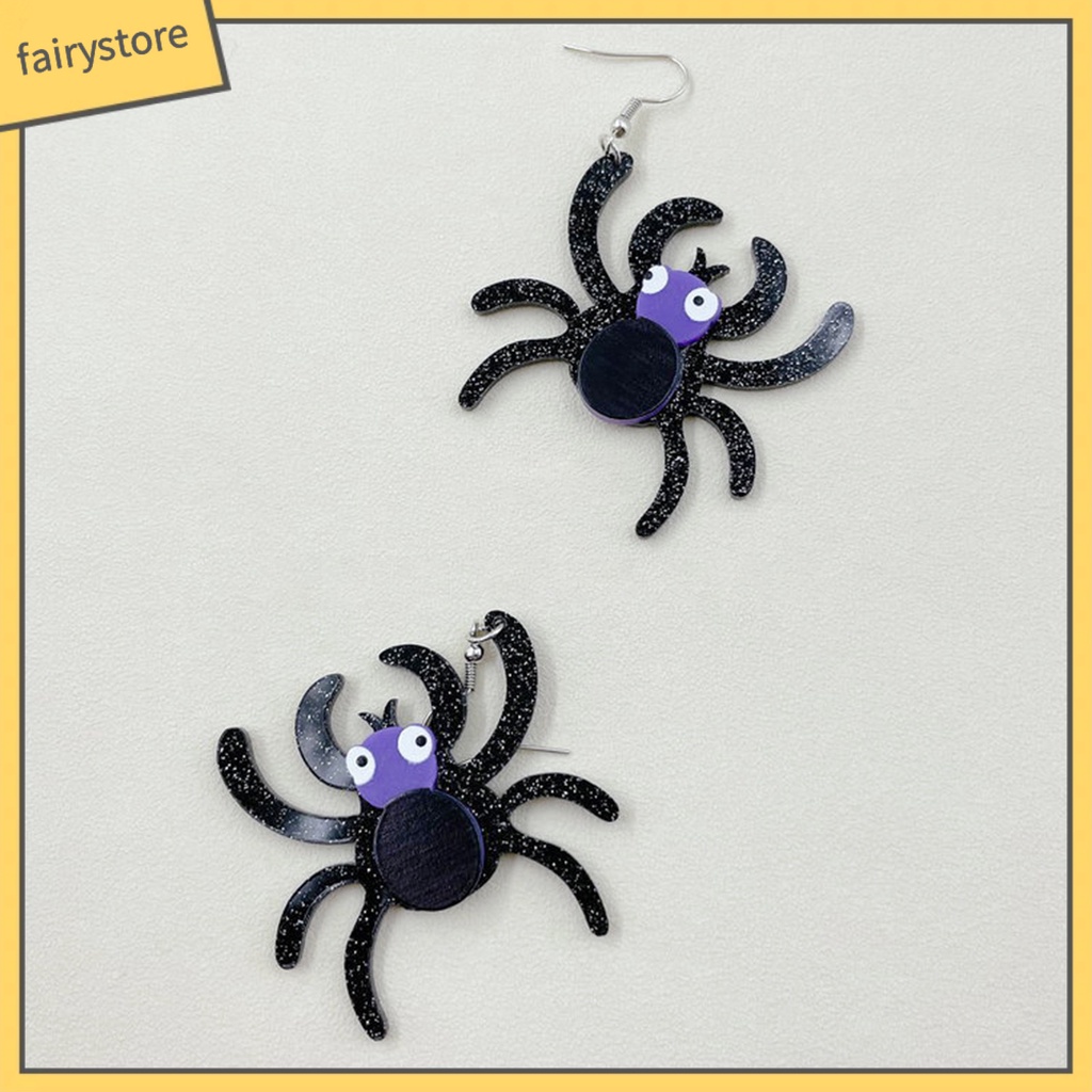 [FRO] Bông Tai Acrylic Hình Nhện Vui Nhộn Dễ Phối Đồ Cho Halloween