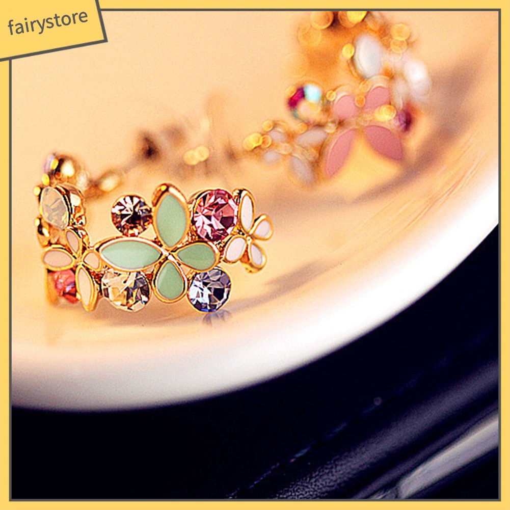 Bông Tai Hình Bướm Đính Đá Thời Trang Dành Cho Nữ