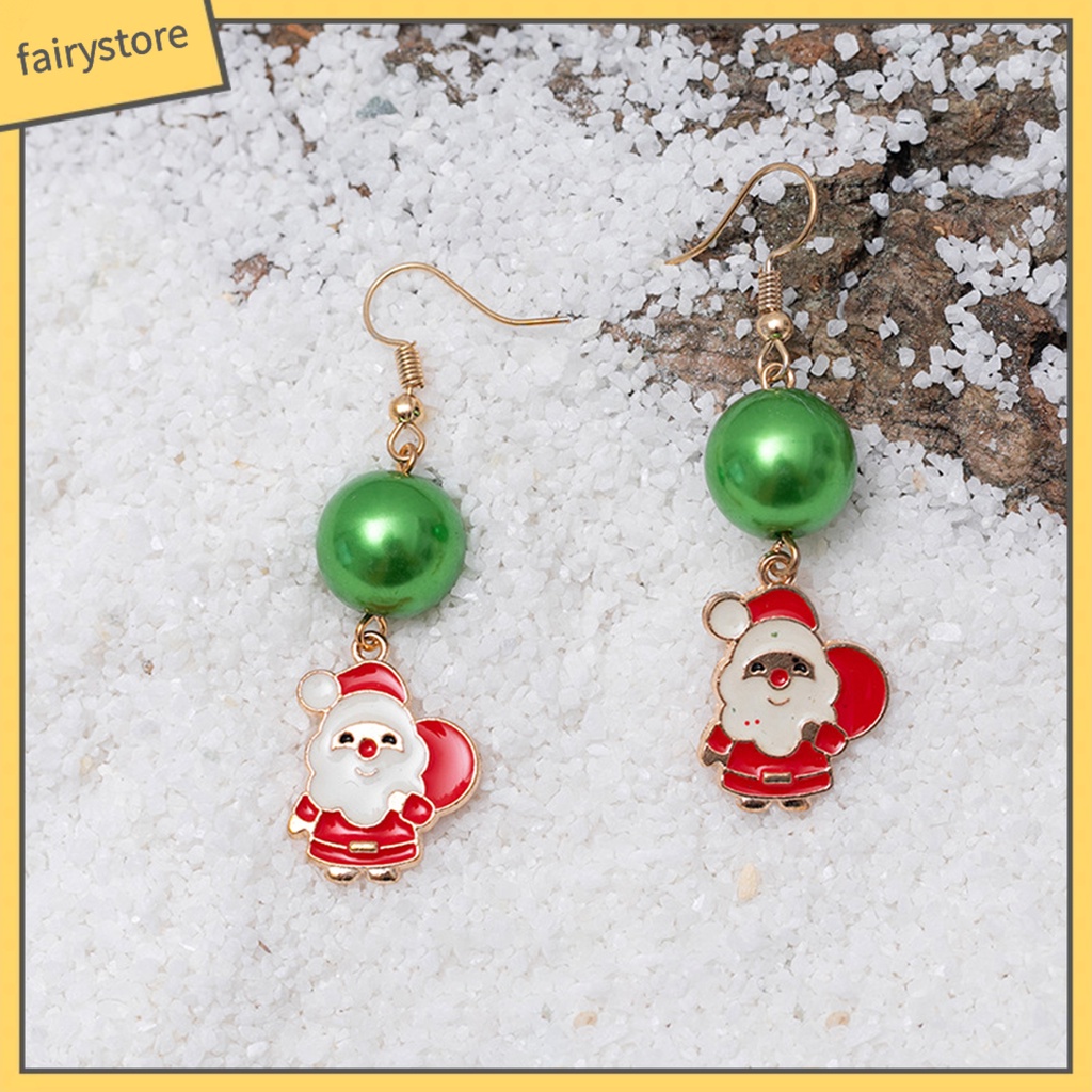 1 Cặp Bông Tai Hình Người Tuyết Nhiều Màu Sắc Siêu Bền Dễ Mặc Giáng Sinh