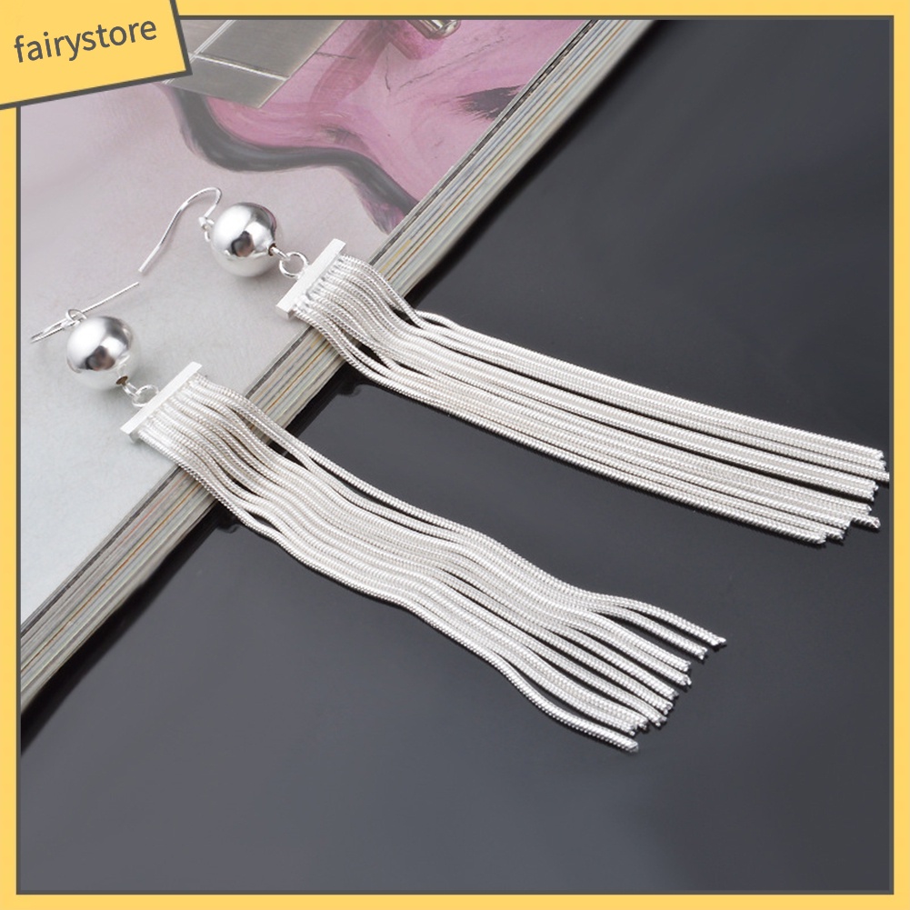 Đôi Bông Tai DáNg DàI Tua Rua ĐíNh HạT ThờI Trang Cho Nữ