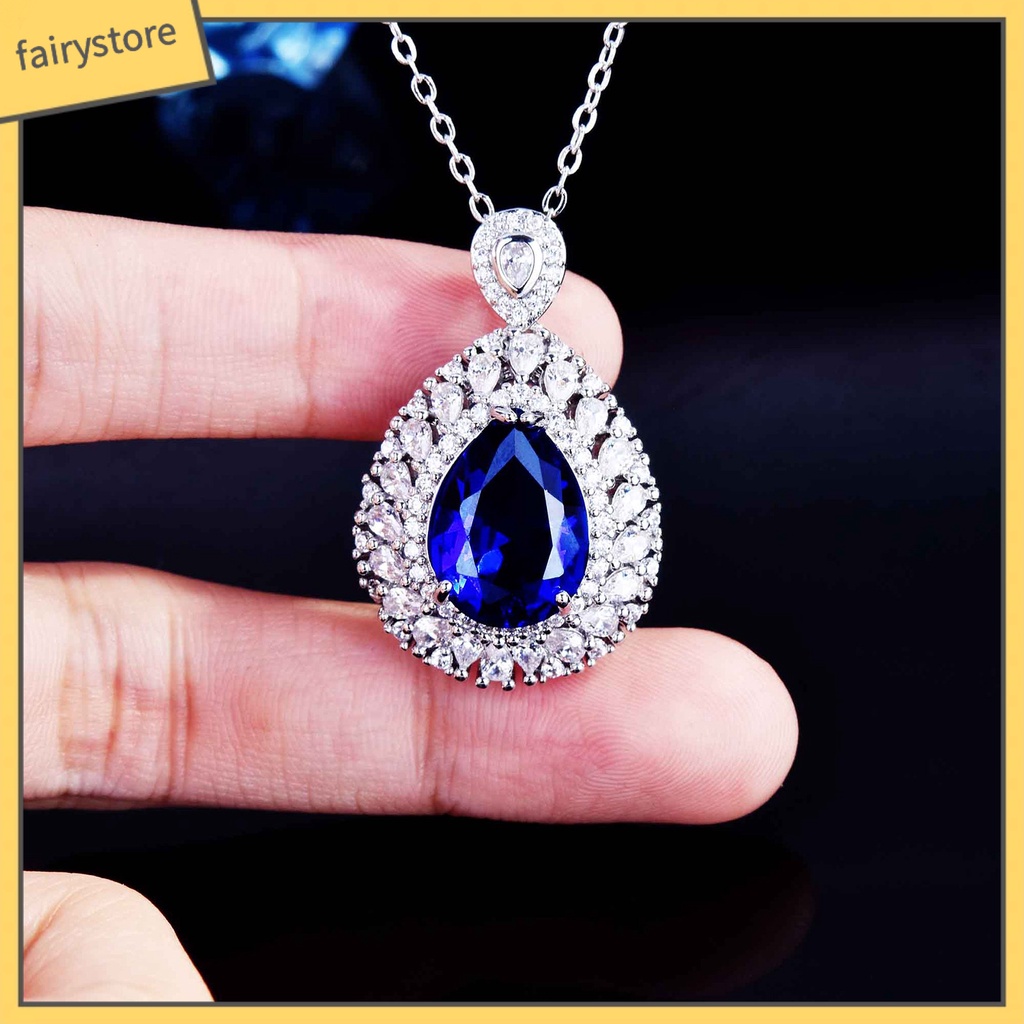 [FRO] Nhẫn Đính Đá Hình Giọt Nước Tinh Tế Cho Nữ