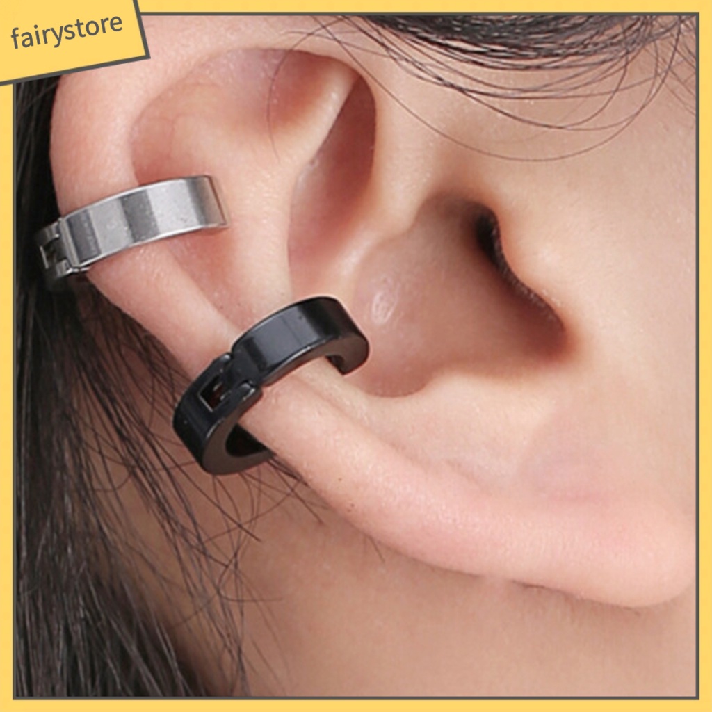 [FRO] 1 Khuyên Tai Dạng Kẹp Hình Tròn Màu Trơn Trang Trí Phong Cách Punk Bền Bỉ Không Gây Dị Ứng Phong Cách Hàn Quốc Thích Hợp Làm Quà Tặng