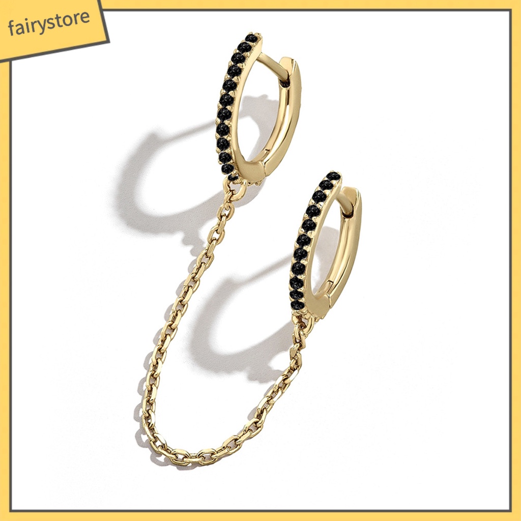 1 Khuyên Tai Chuỗi Đính Đá Lấp Lánh Thời Trang