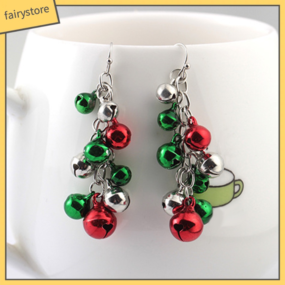 Bông Tai Chuỗi Dài Hình Chuông Giáng Sinh Trang Trí Cho Nữ