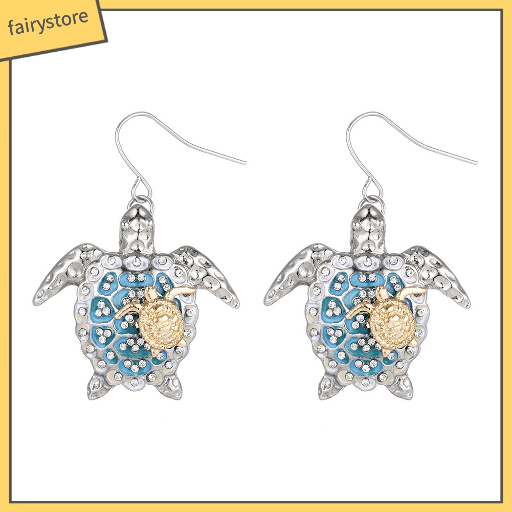 Bông Tai Hình Chú Rùa Đính Đá Trang Trí Dành Cho Nữ