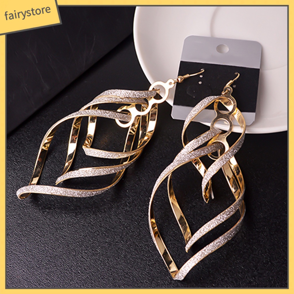 [FRO] Bông Tai Nhiều Lớp Dạng Móc Bằng Hợp Kim Tinh Tế Cho Tiệc Tùng