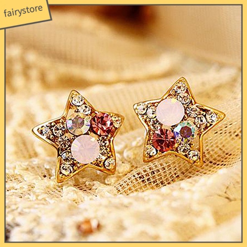 Đôi Bông Tai Hình Ngôi Sao Đính Đá Thời Trang Cho Nữ
