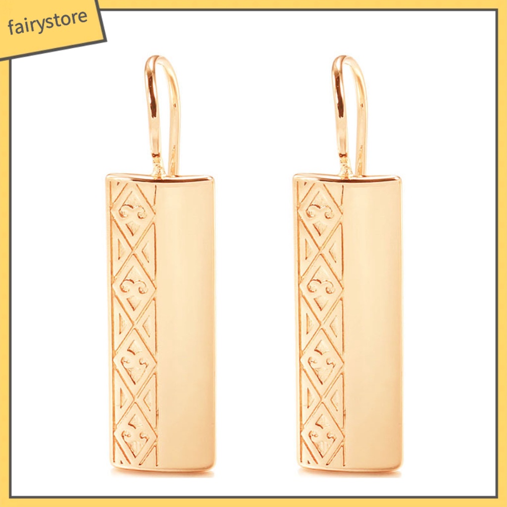 [FRO] 1 Đôi Bông Tai Móc Hình Chữ Nhật Bằng Hợp Kim Bắt Mắt Nghệ Thuật Cho Kỳ Nghỉ