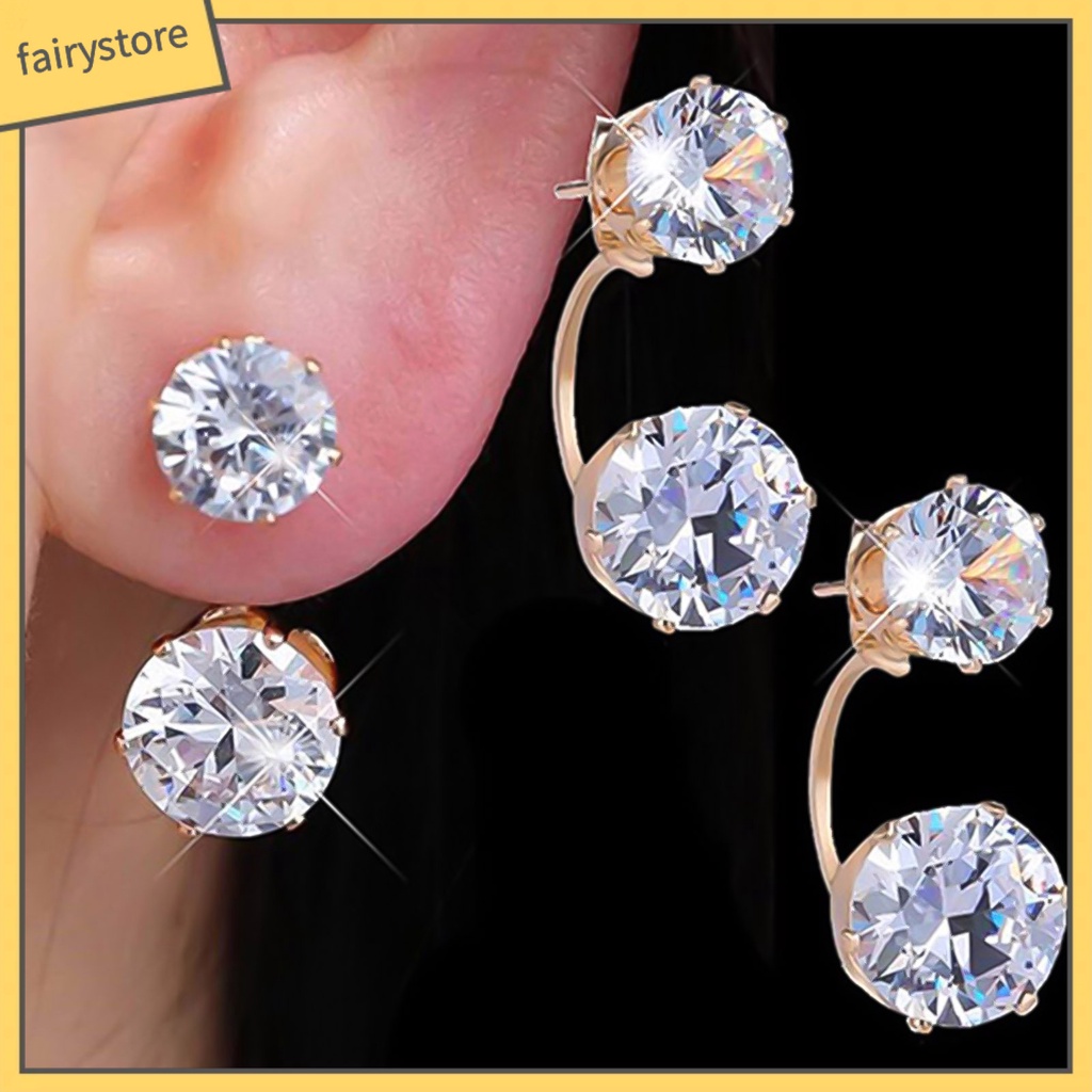 Bông Tai Hình Giọt Nước Đính Đá Bằng Hợp Kim Thời Trang Dành Cho Nữ