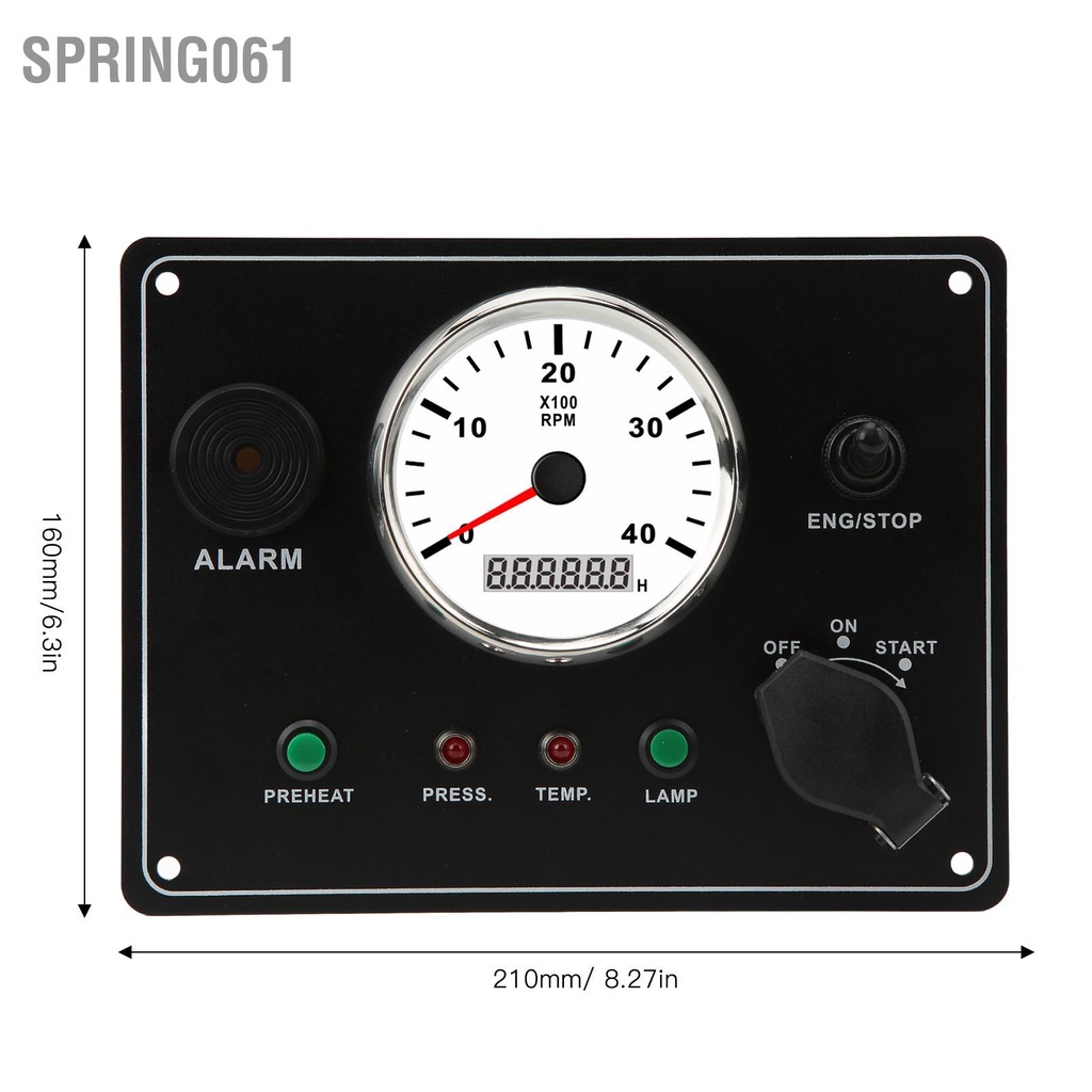 Spring061 Thuyền Bảng Dụng Cụ Với Tahcometer Đa Năng 4000 Vòng/phút Động Cơ Dừng Bắt Đầu BẬT TẮT Báo Nhiệt Độ Nước IP67 Chống Thấm