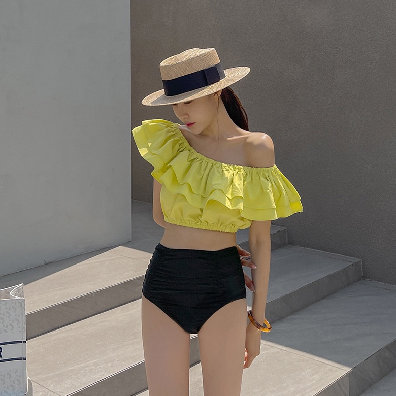 Bộ Đồ Bơi Một Mảnh Lưng Cao Che Bụng Phong Cách Hàn Quốc Thời Trang Mùa Xuân Mới Cho Nữ